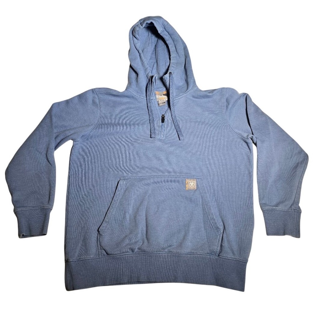 Ariat Rebar Skill Set 1/2 Zip Hoodie Blue Womens Medium 10046557 Sweatshirt